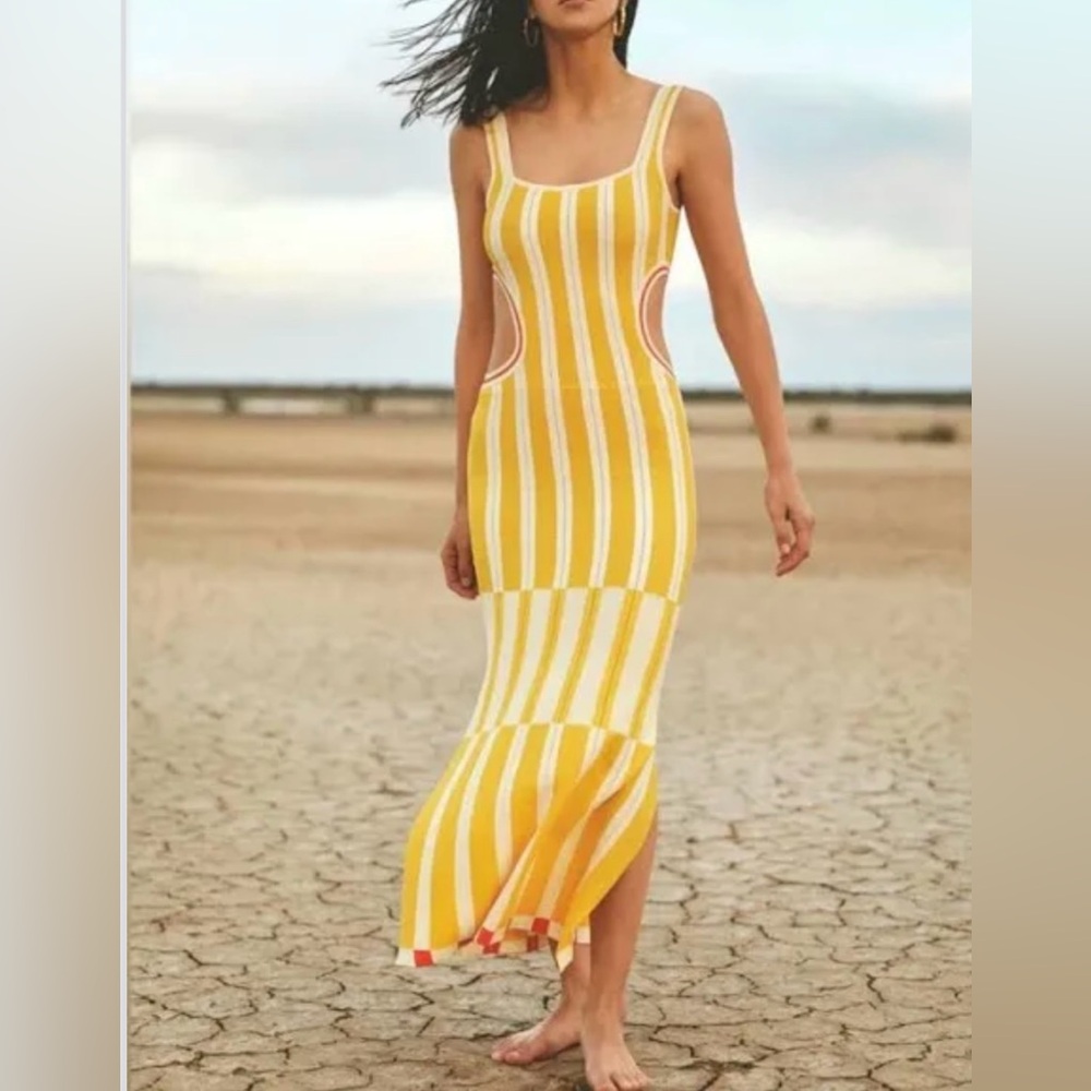 Solid and Striped Yellow dress